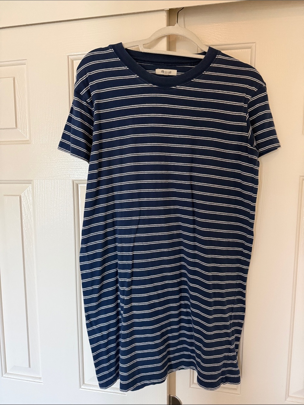 Madewell Navy and White Striped Tee
